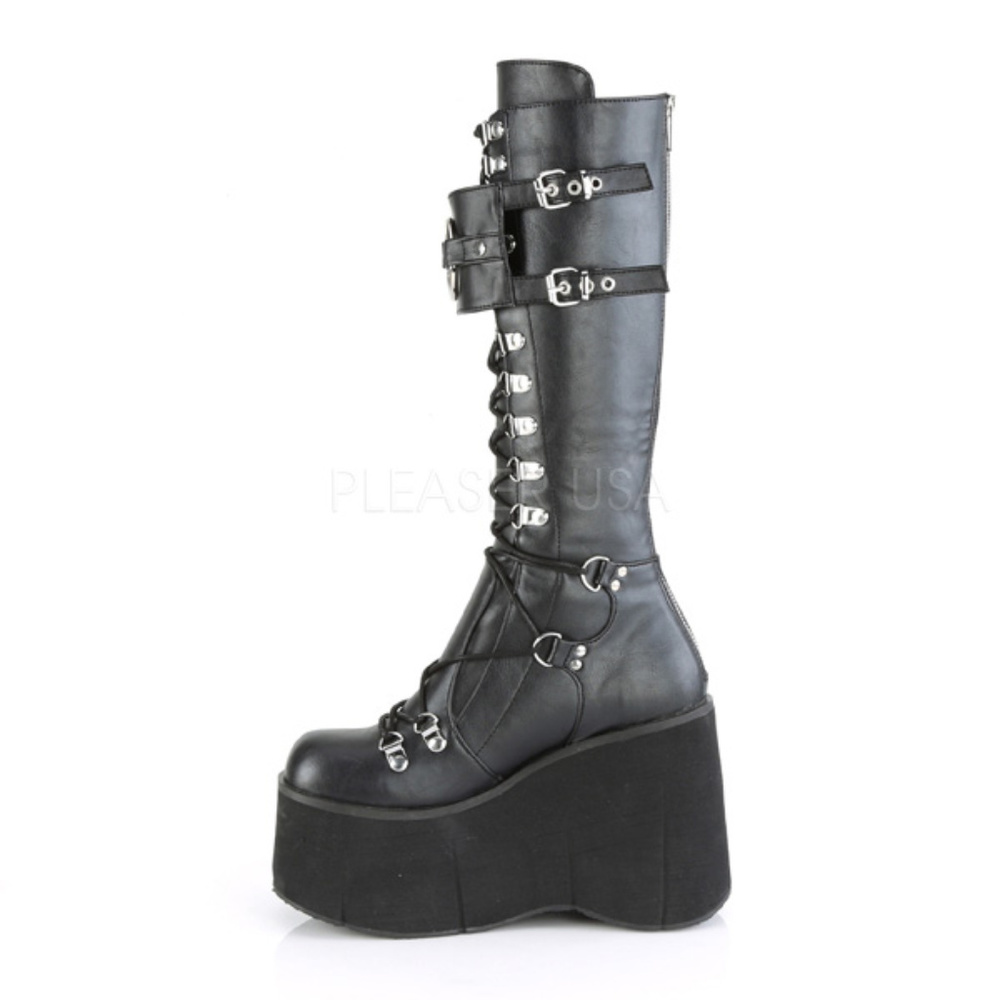 Gothic Platform Lace Up Knee High Boots - Picture 3 of 5